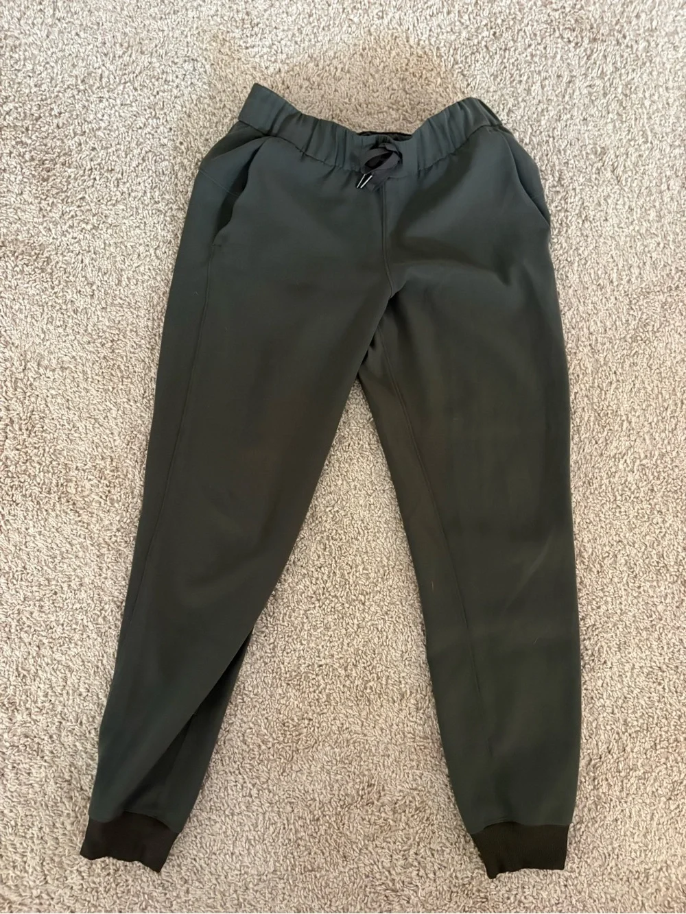 Lululemon Jogger Pants On The Fly Luxtreme Womens 4 Dark Olive Green Stretch